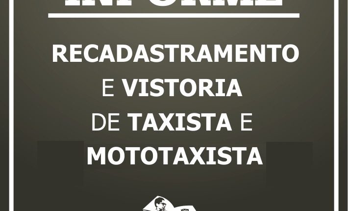 Vistoria anual de moto táxis e táxis de Caetité começa dia 14; veja cronograma de atendimento