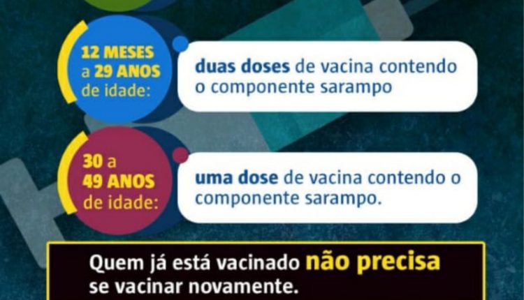 Vacina contra o sarampo já está disponível nos postos de saúde em Caetité